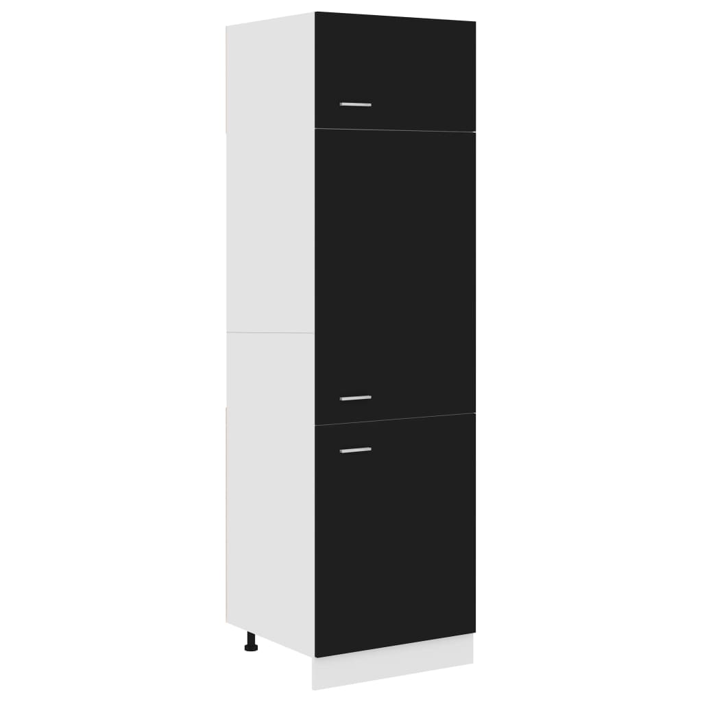 NNEVL Refrigerator Cabinet Black 60x57x207 cm Chipboard