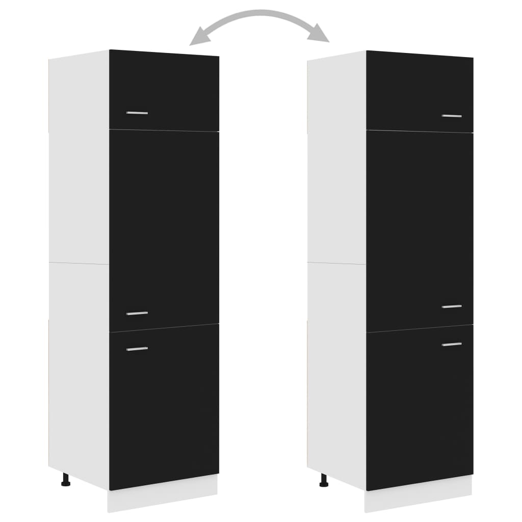 NNEVL Refrigerator Cabinet Black 60x57x207 cm Chipboard