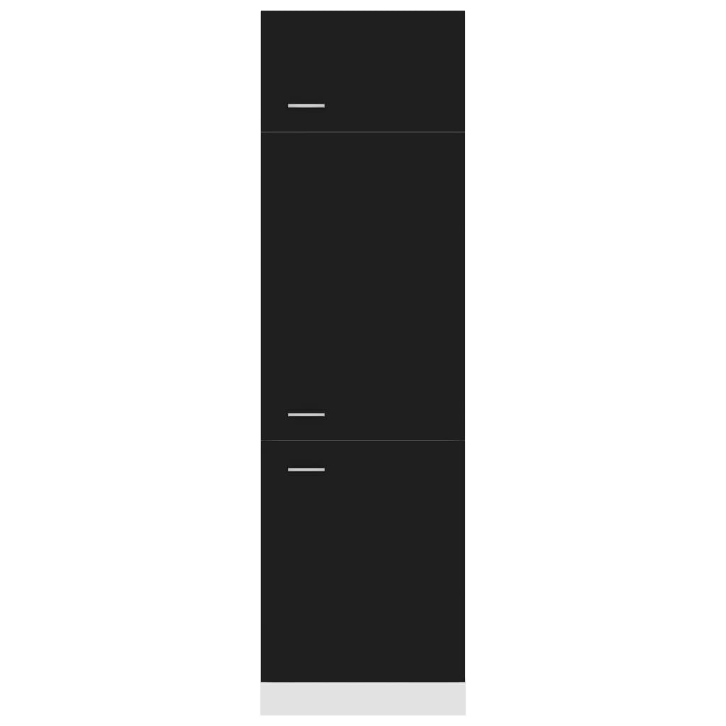 NNEVL Refrigerator Cabinet Black 60x57x207 cm Chipboard