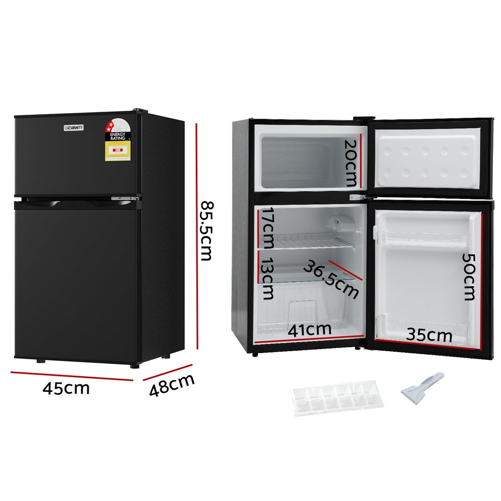NNEDSZ 80L Bar Fridge Mini Freezer Refrigerator Black