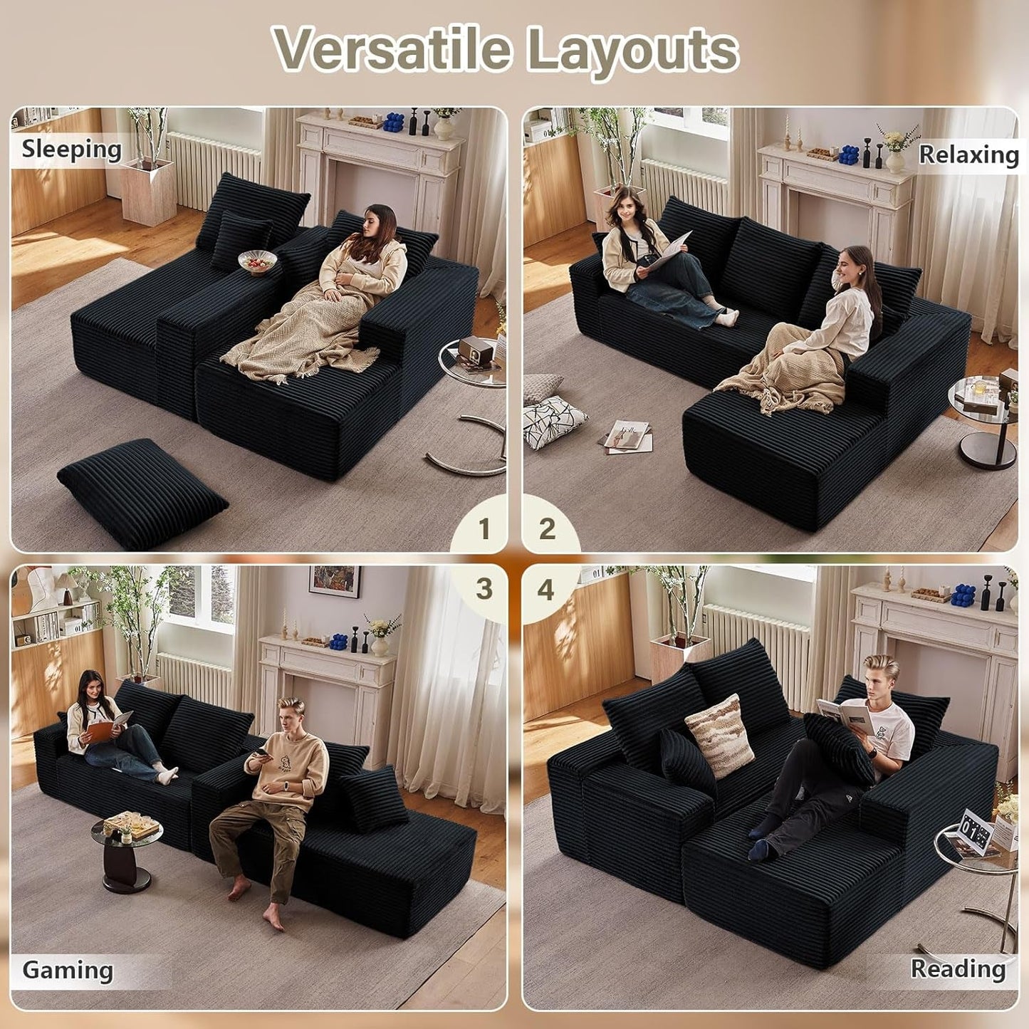 Comfy Modular Sectional Sofa With Chaise Lounge Design