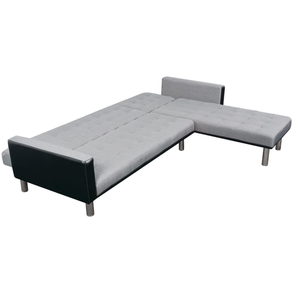 vidaXL Sofa Bed Convertible Sleeper Sectional Sofa Bed L Shaped Couch Fabric