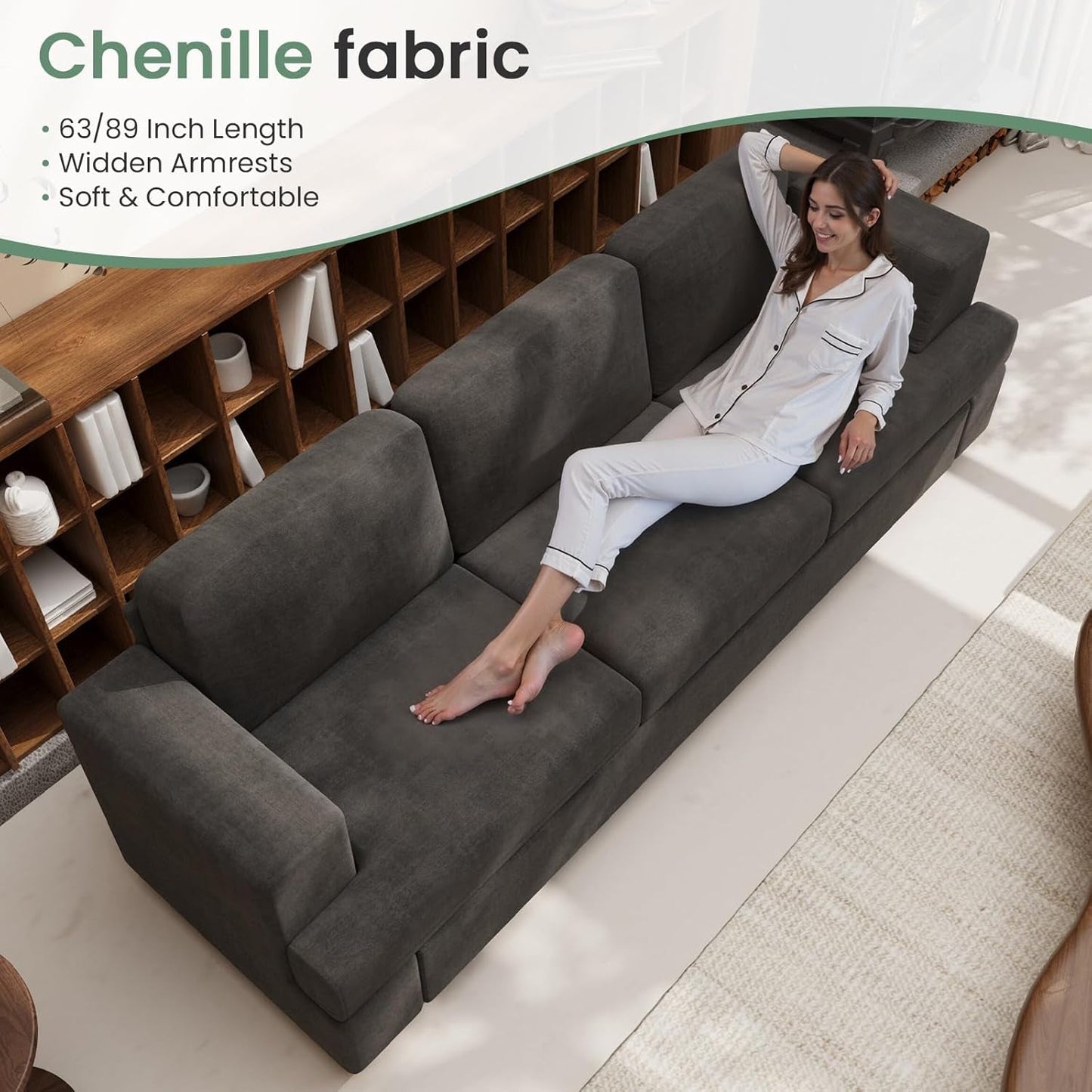 Comfy Modern Sleeper Couch Set for Living Room
