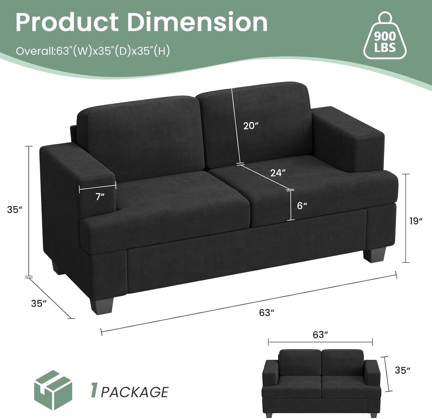 Comfy Modern Sleeper Couch Set for Living Room