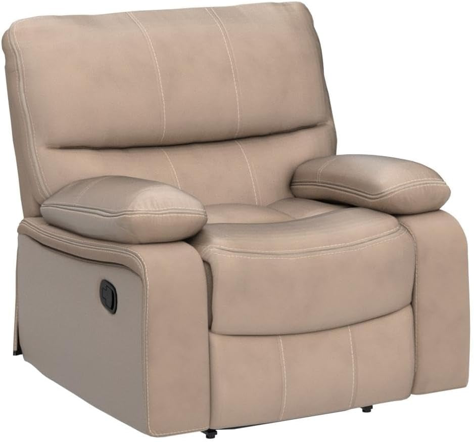 Microfiber Reclining Sofa Couch Set Living Room Set 8007 (Taupe, Recliner)