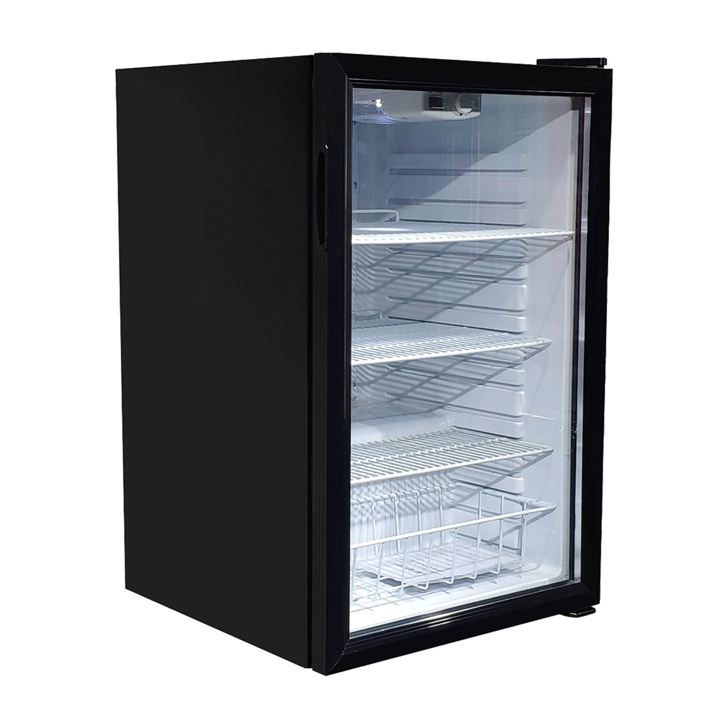 NNEDPE 130L Mini Bar Fridge Glass Door Beverage Cooler Refrigerator
