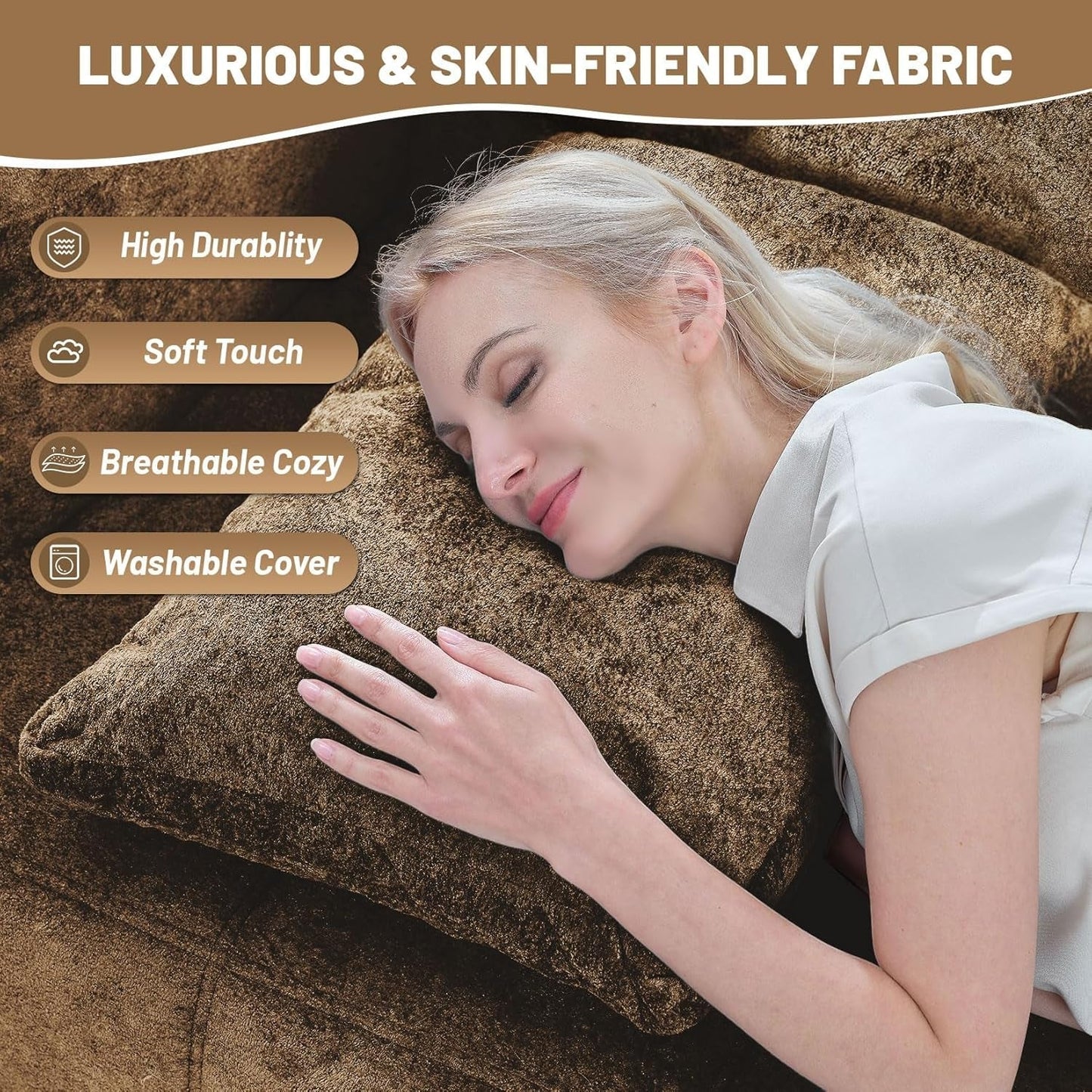 Modular All Foam Sectional Sofa With Four Cushions