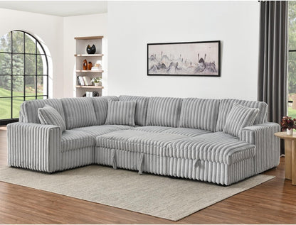 Oversized Plush Sectional Sofa with Pull Out Bed