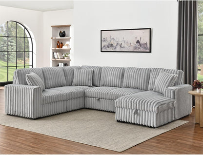 Oversized Plush Sectional Sofa with Pull Out Bed