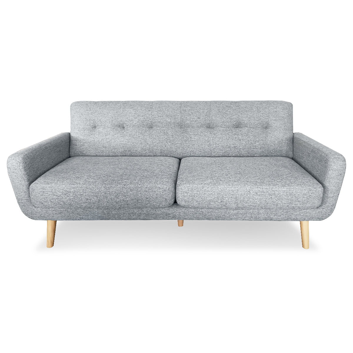 NNEDPE Sarantino 6-Seater Linen Sofa Set Couch Futon - Light Grey