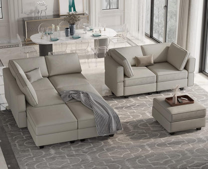 Stylish Modular Sectional Sofa with Reversible Chaise