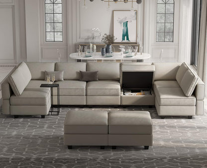 Stylish Modular Sectional Sofa with Reversible Chaise