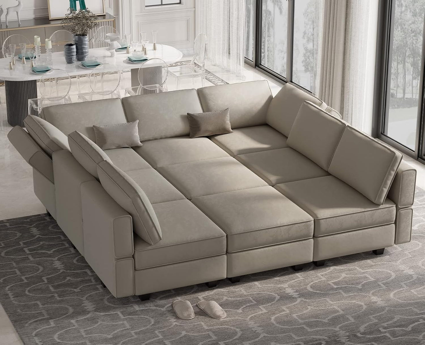 Stylish Modular Sectional Sofa with Reversible Chaise