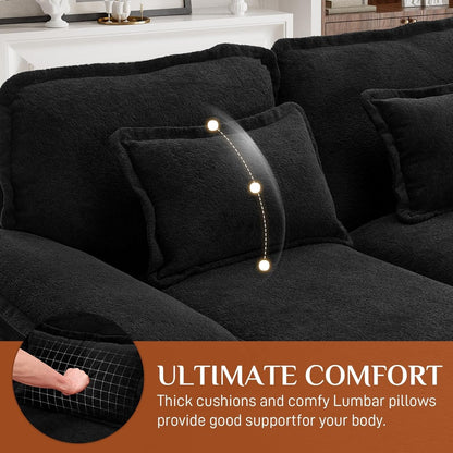 U Shaped Cloud Sectional Sofa with USB Charging Ports