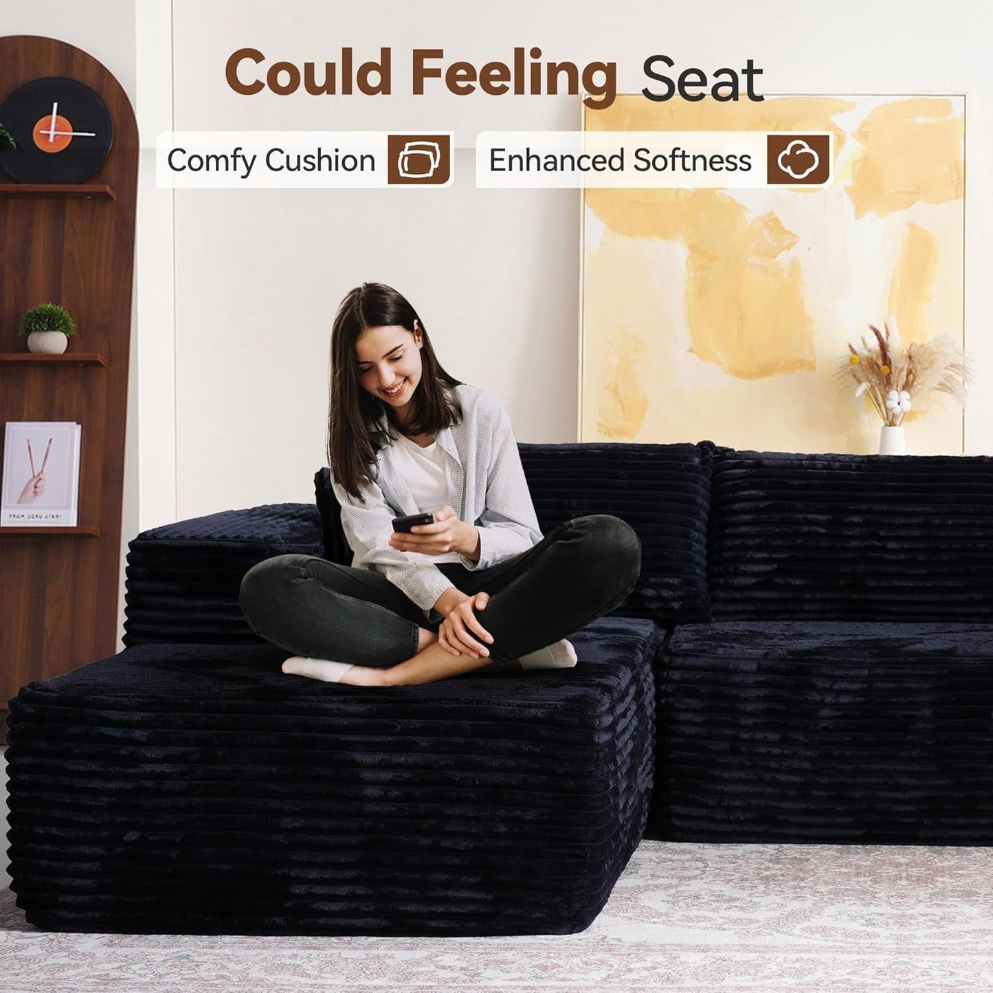 Versatile L Shaped Modular Couch for Living Room